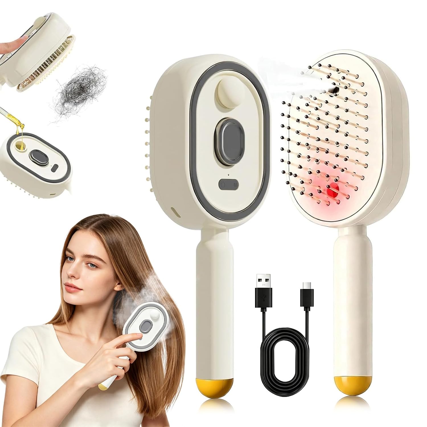 Hair Care Is Self Care - Peine de Masaje Multifuncional, Masajeador Eléctrico