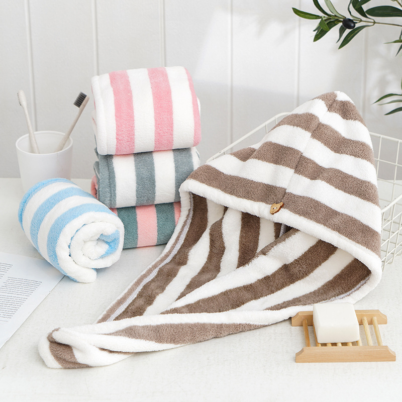 Hair Turban Towel - Toalla de microfibra de terciopelo coral