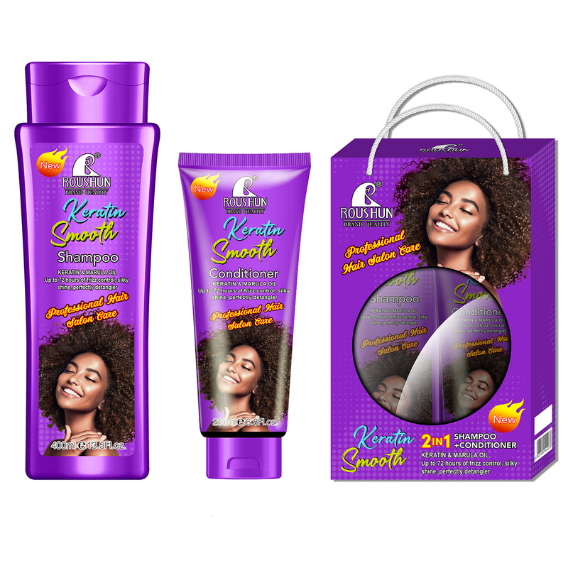 Hair Care Keratin Shampoo - Set de Champú y Acondicionador de