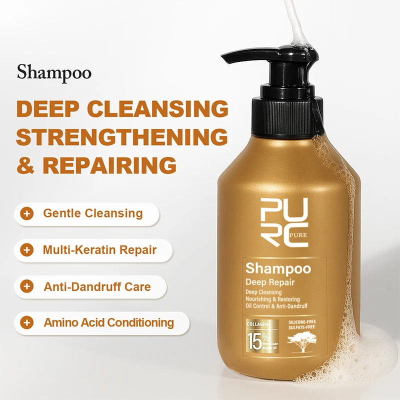 PURC-shampoo de aceite de argá - Hair Care Keratin Shampoo reseña y precio